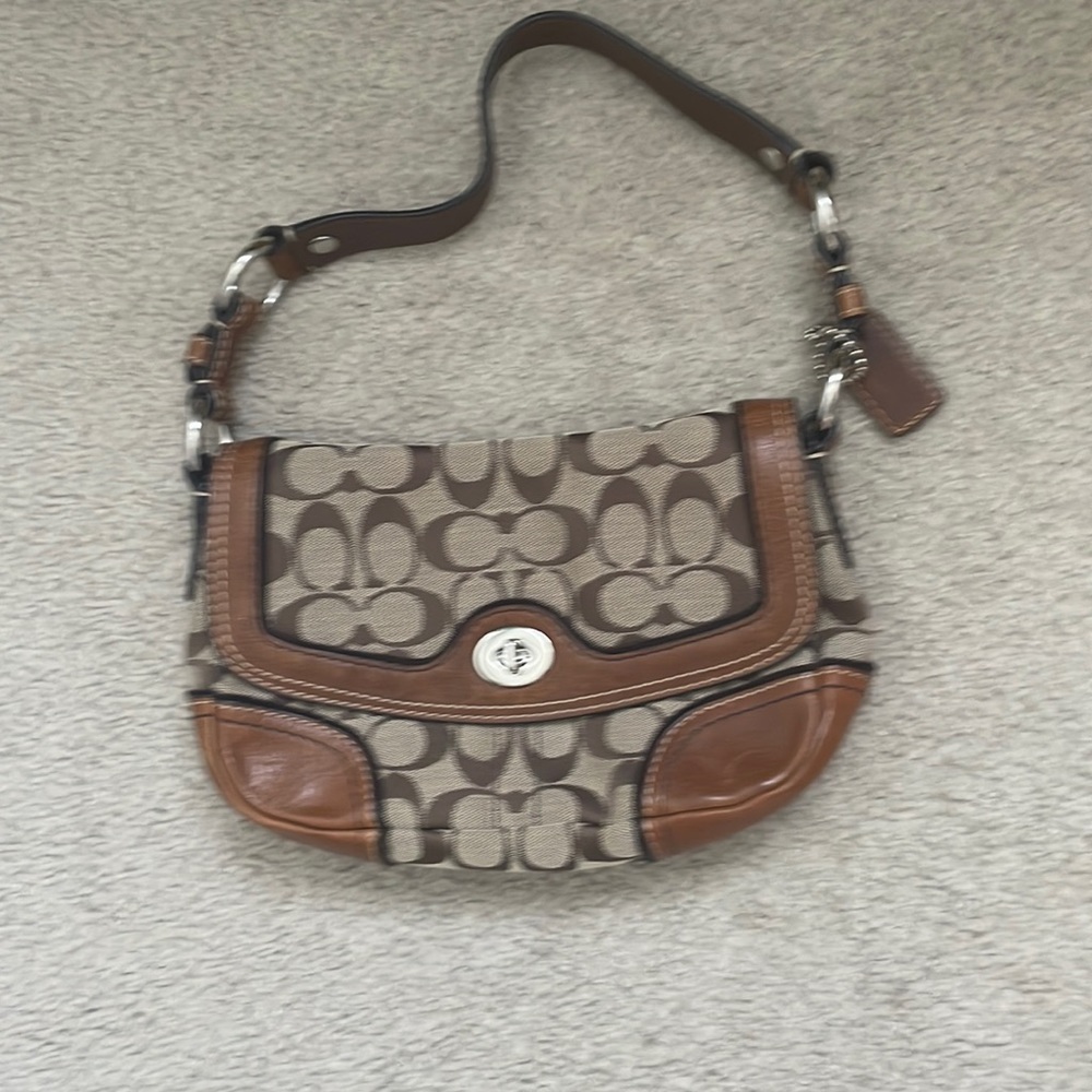 Brown coach armpit purse